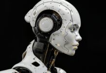 AI와 함께하는 건강 관리, 실생활 루틴으로 쉽고 똑똑하게 A white robot is standing in front of a black background